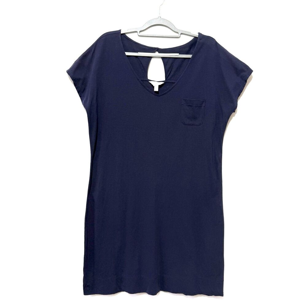 Lilly Pulitzer Eliza Navy Blue Pima Cotton T-Shirt Dress Size XL